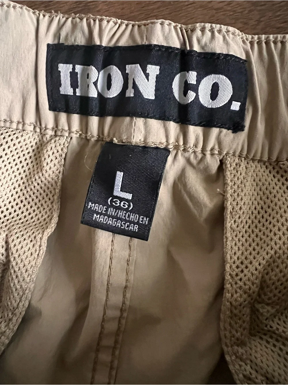 Men's Tan Water Resistant Large Gorpcore Hiking Camp Trail Drawstring Pants